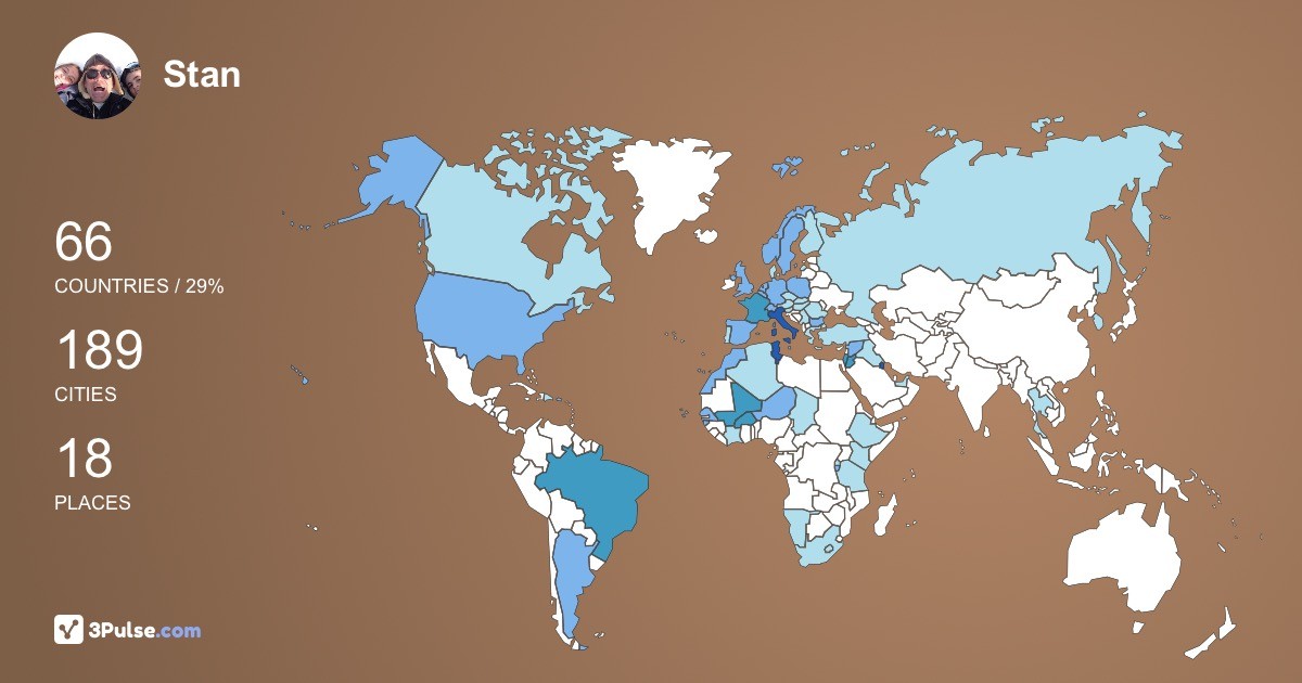 Stan Tarony's Travel Map Image