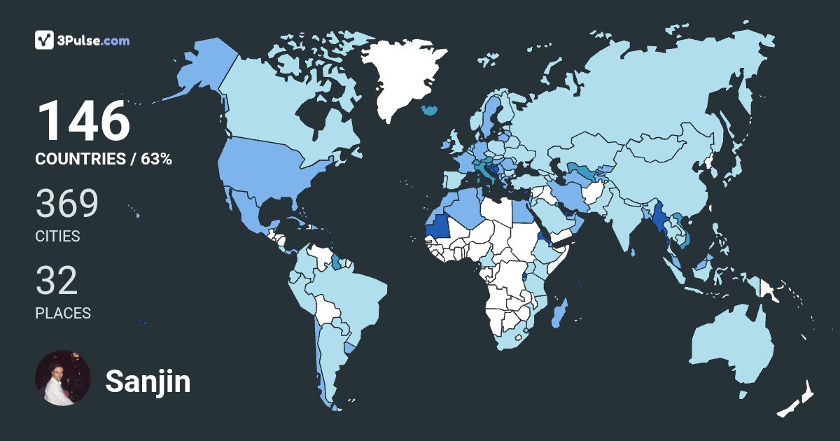 Sanjin Dekovic's Travel Map Image
