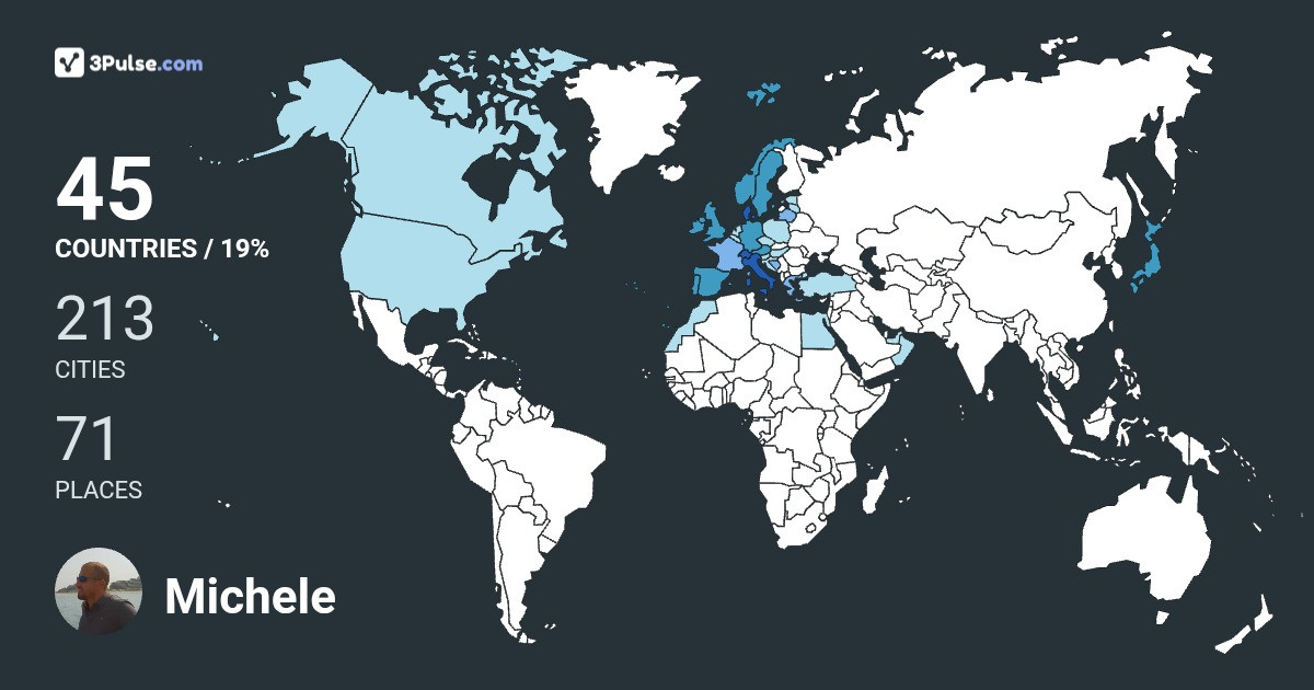 Michele Brevaglieri's Travel Map Image