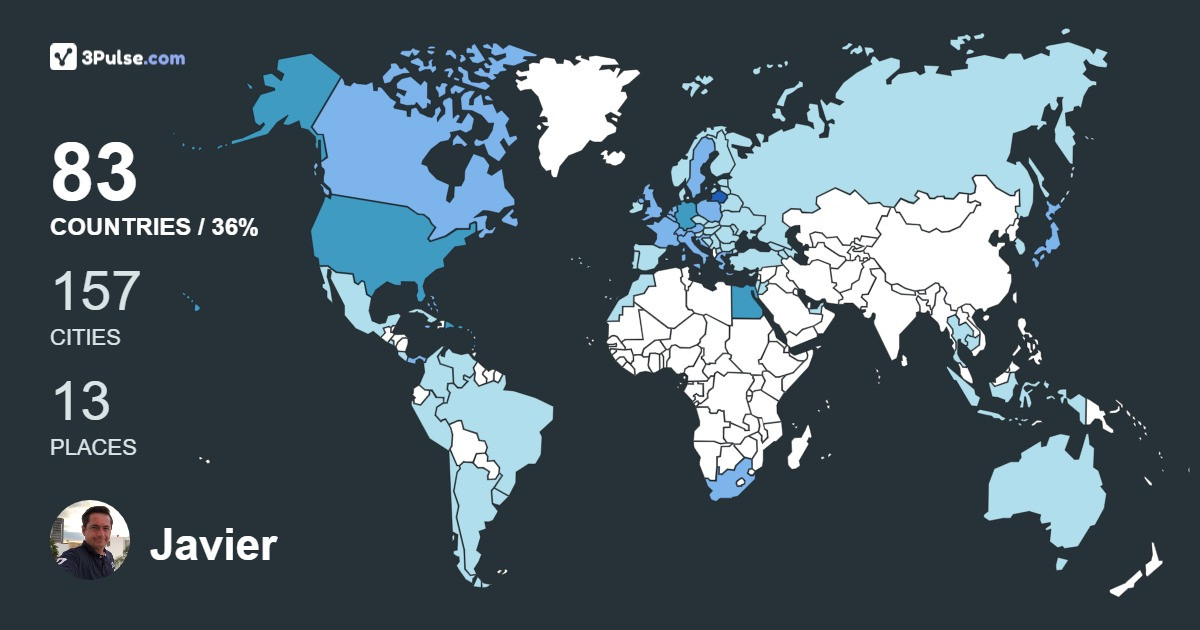 Javier Bolanos's Travel Map Image