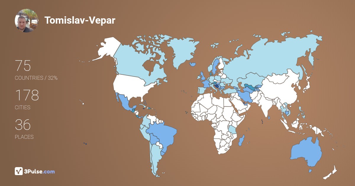 Tomislav-Vepar Orsolic's Travel Map Image