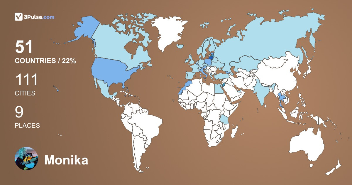 Monika Tubis's Travel Map Image