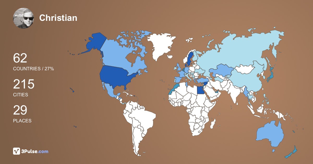 Christian Westermann's Travel Map Image