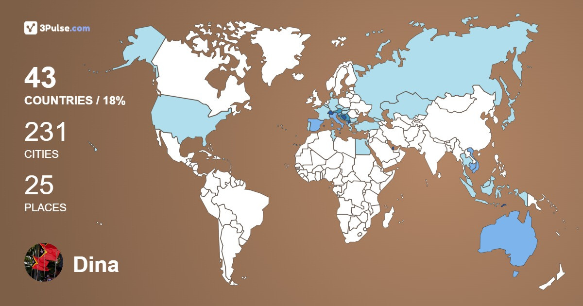 Dina Karic's Travel Map Image
