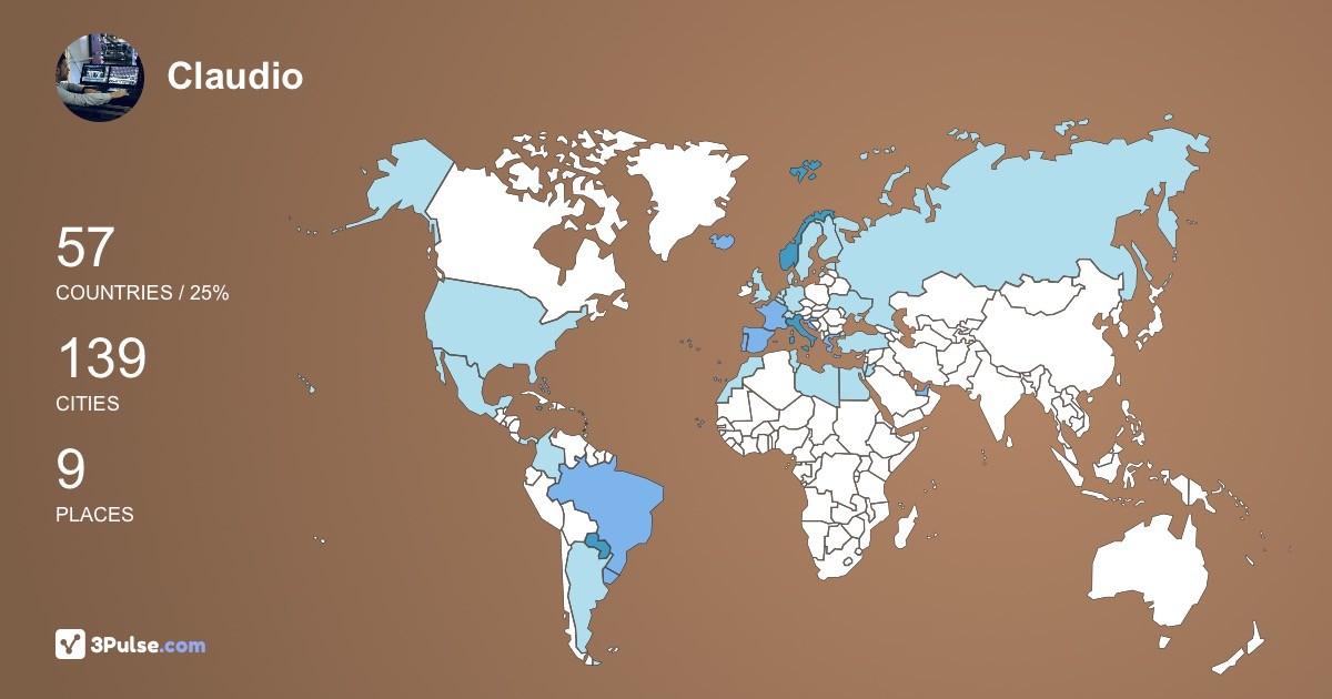 Claudio DG's Travel Map Image