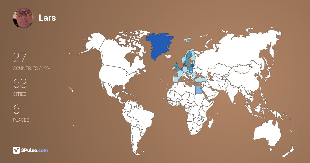 Lars Graulund-Jespersen's Travel Map Image