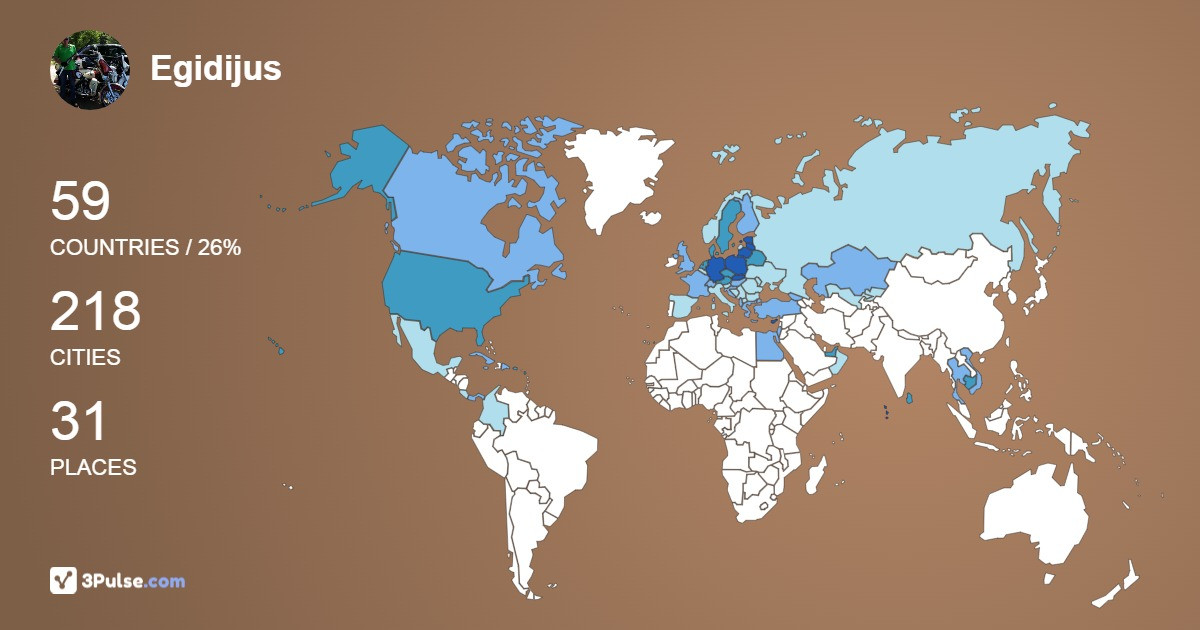 Egidijus Palaima's Travel Map Image