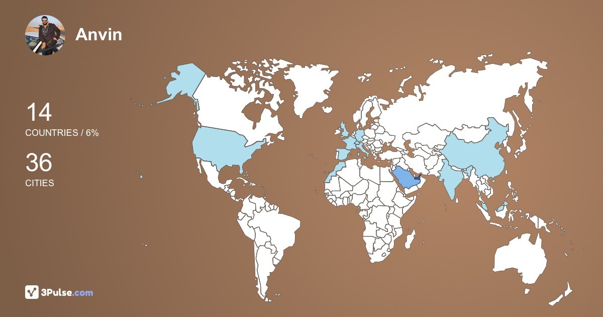 Anvin Padayattil's Travel Map Image