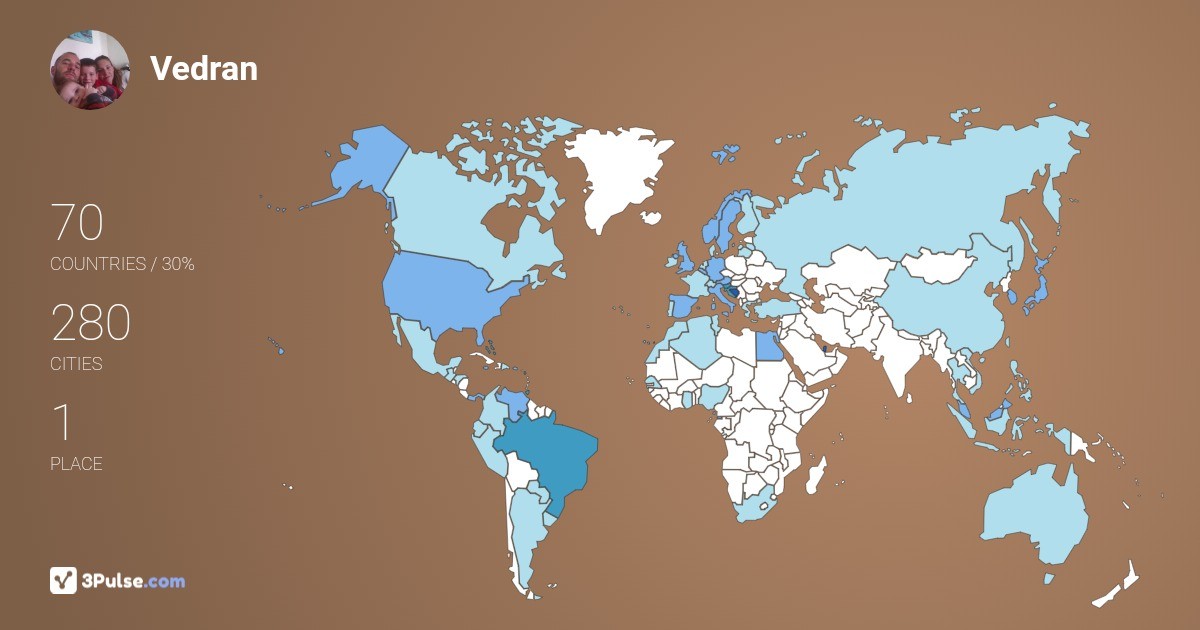 Vedran Bejakovi's Travel Map Image