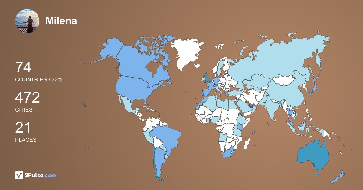 Milena Diaz's Travel Map Image