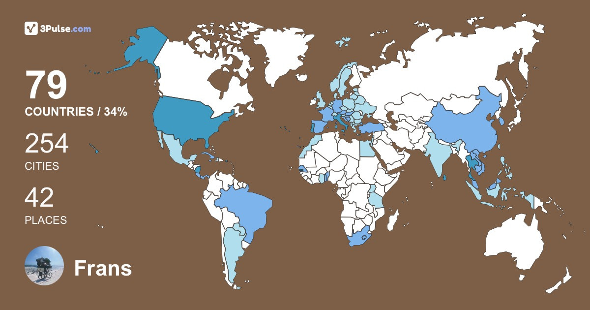 Frans Piessens's Travel Map Image