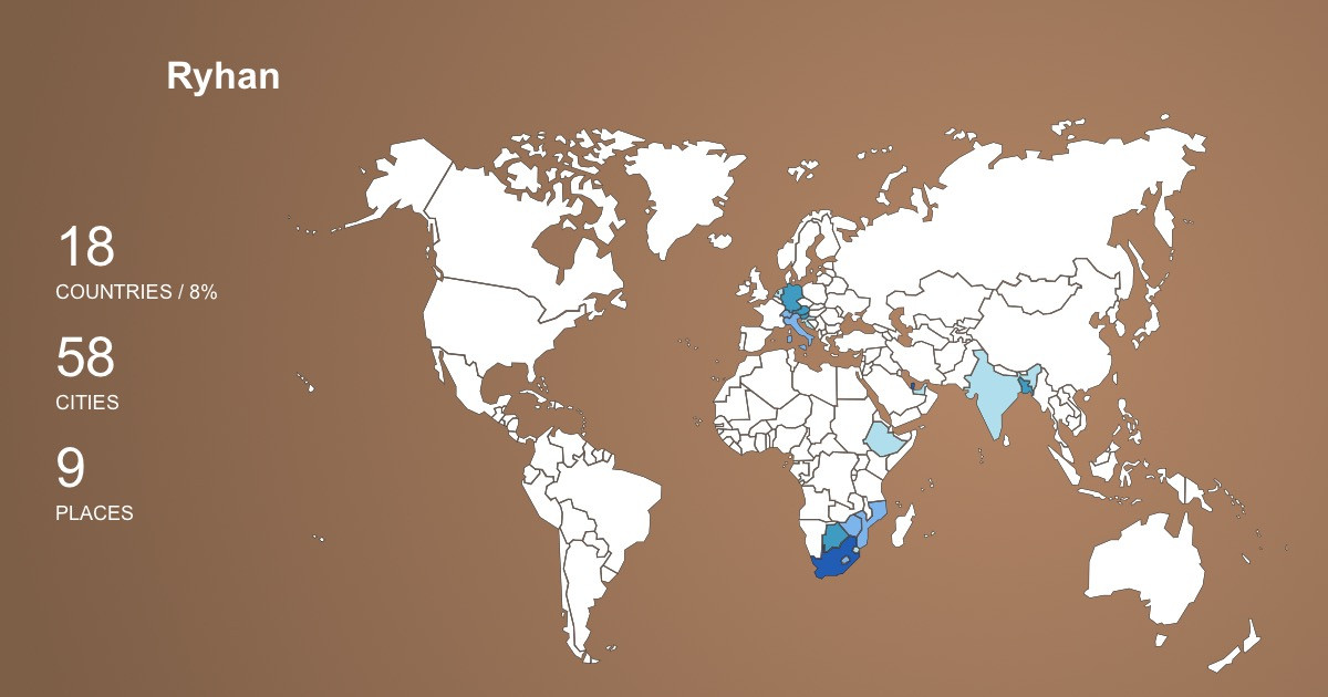 Ryhan Akbar's Travel Map Image