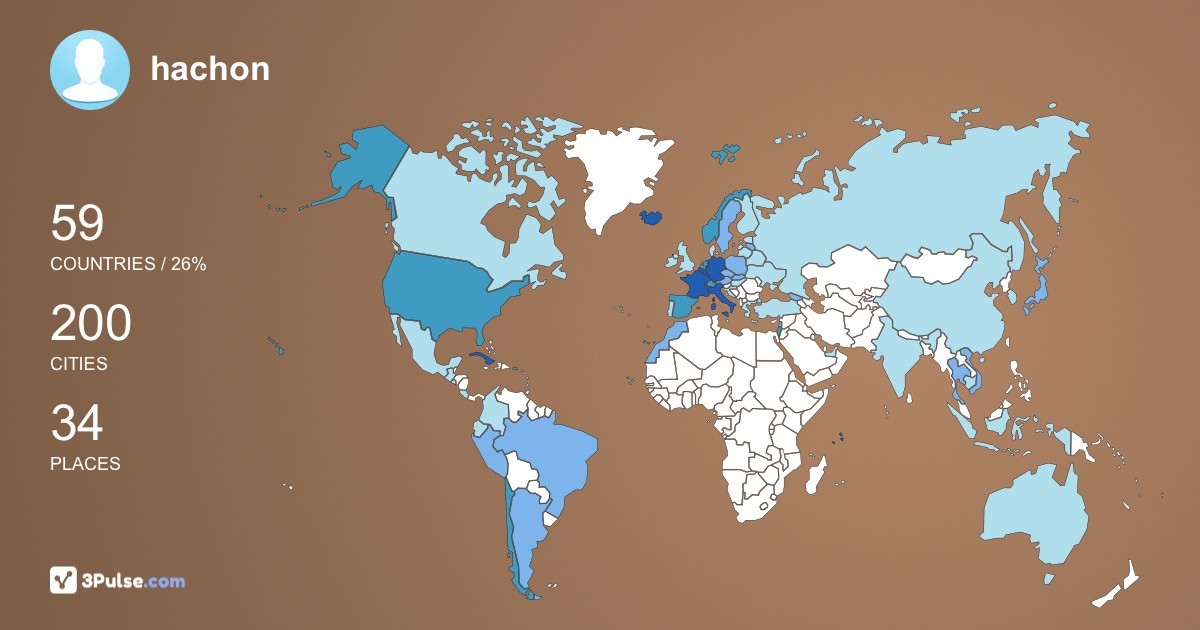 hachon's Travel Map Image