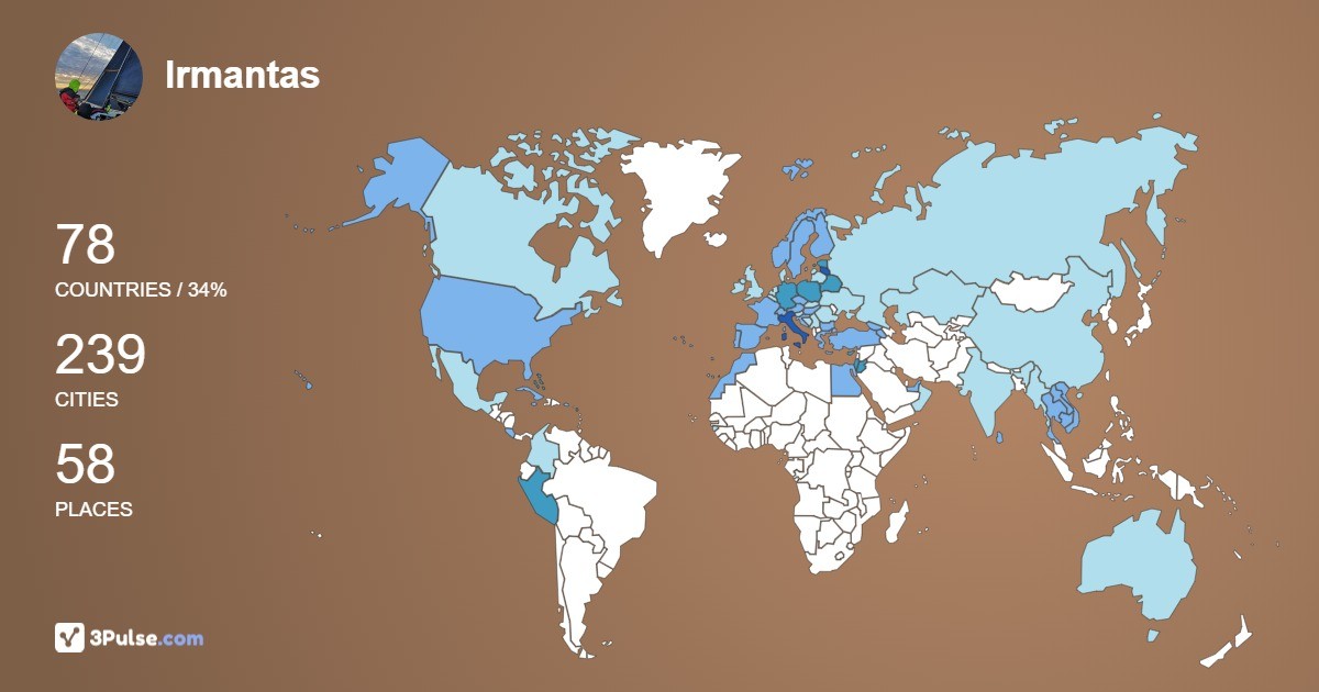 Изображение Карты путешествий Irmantas Cibas