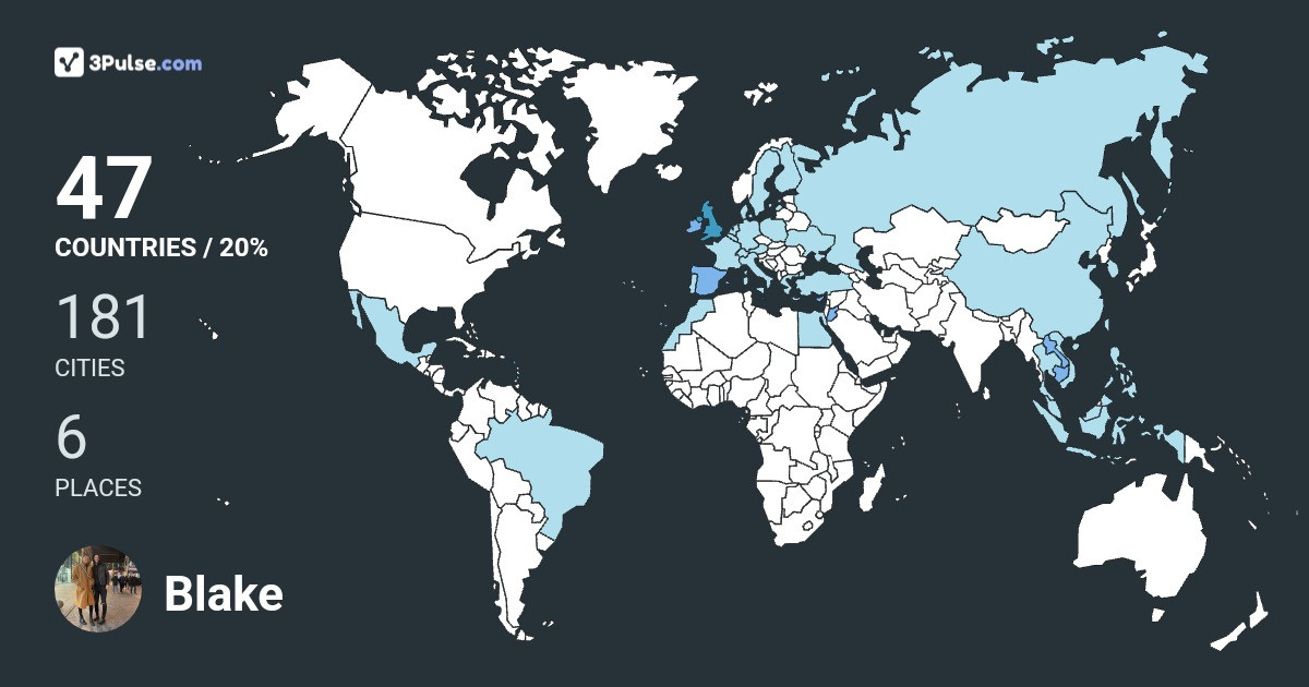 Blake Ellis's Travel Map Image