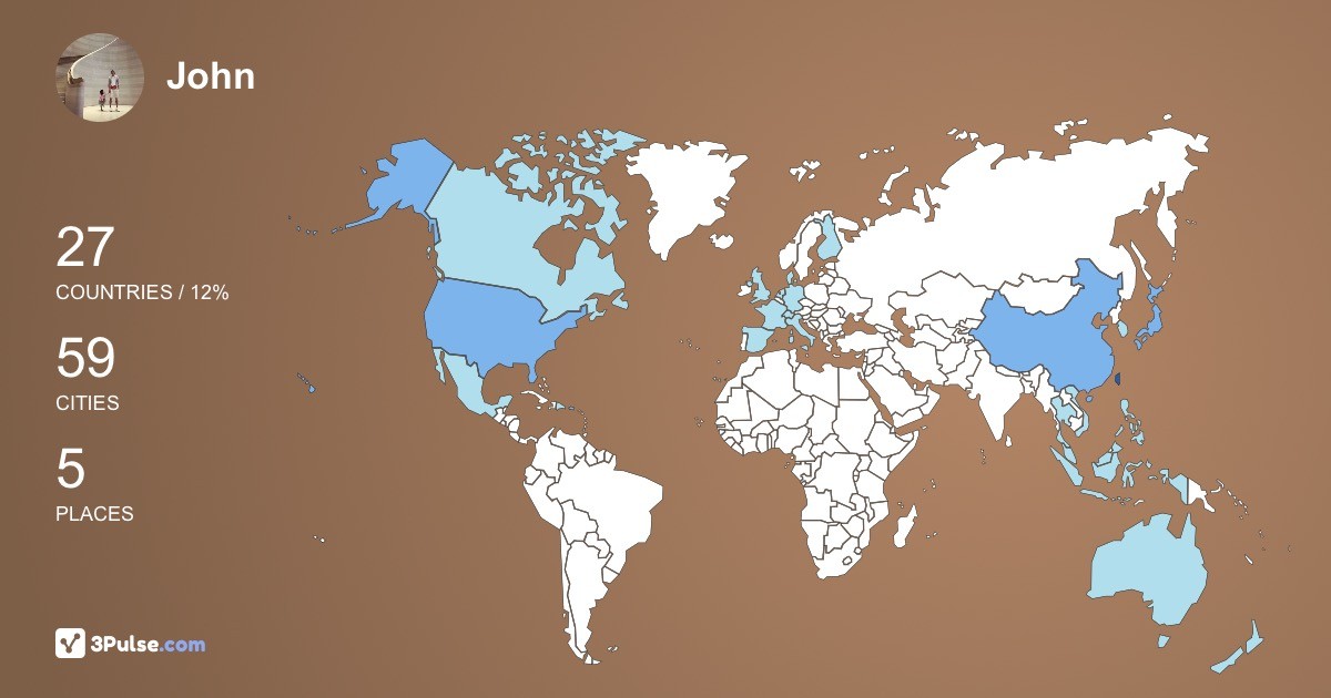 John Chen's Travel Map Image