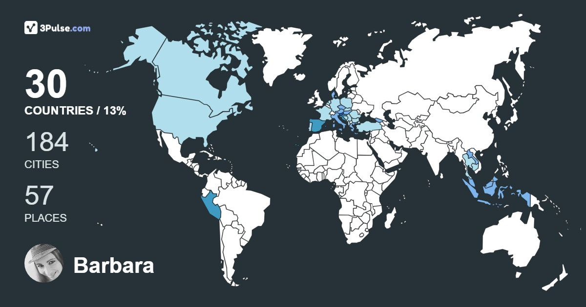 Barbara Strnia's Travel Map Image