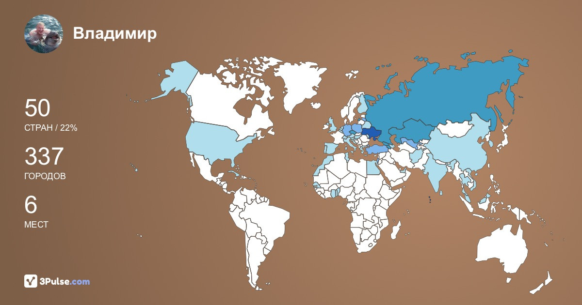 Владимир Коротков's Travel Map Image