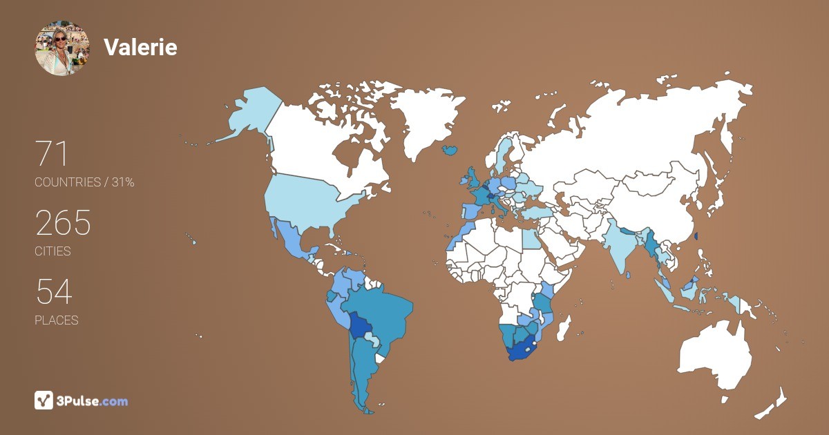 Изображение Карты путешествий Valerie Higgins