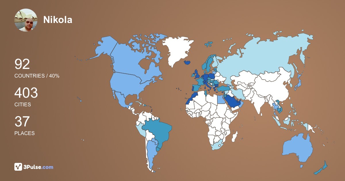 Nikola Giorgiev's Travel Map Image