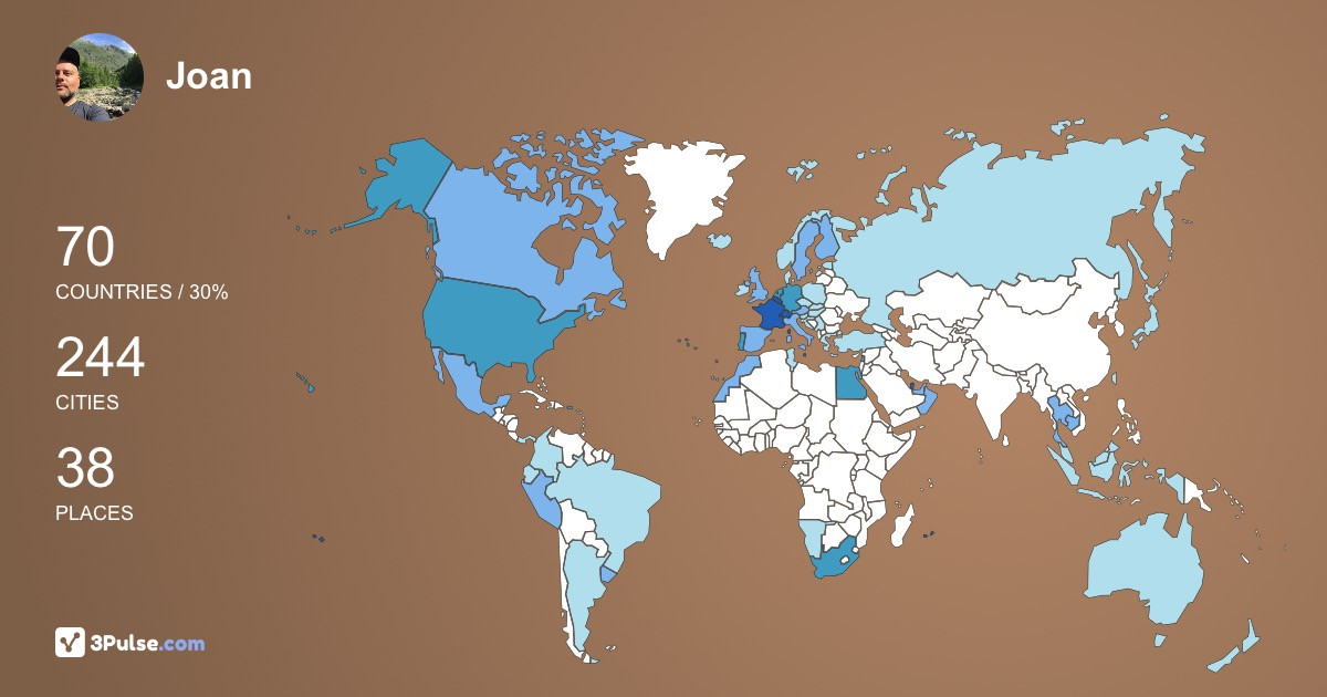 Joan Mogis's Travel Map Image