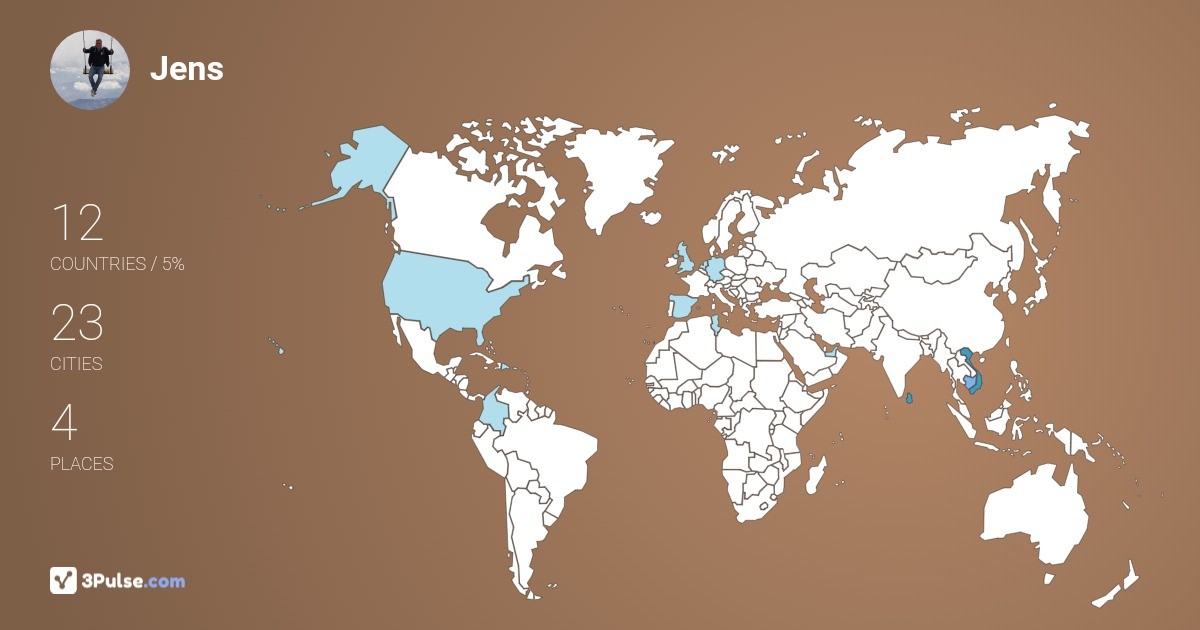 Jens Lambert's Travel Map Image