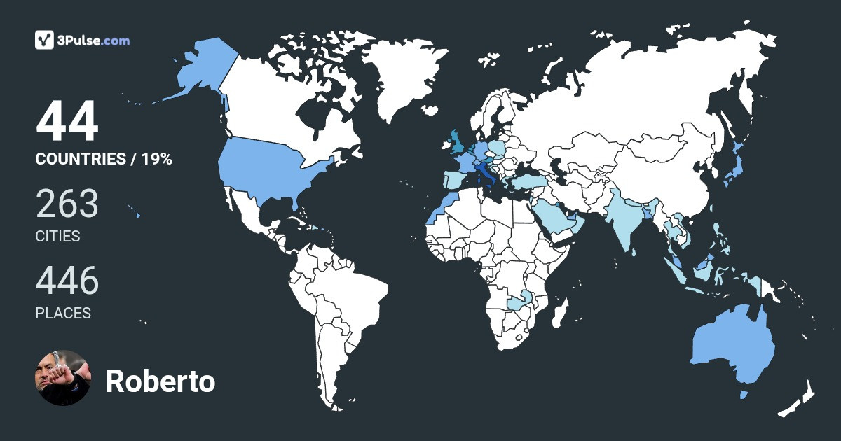 Roberto Pierdominici's Travel Map Image