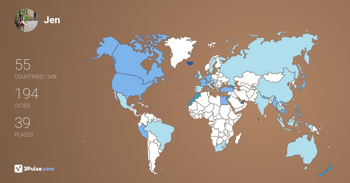Изображение Карты путешествий Jen Nell