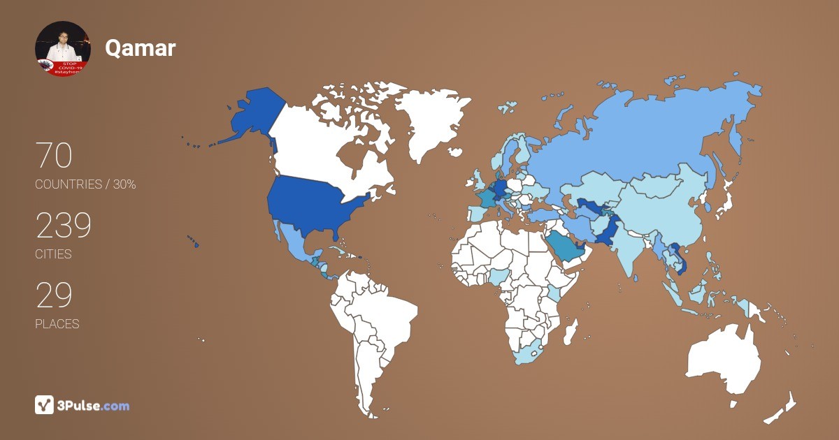 Qamar Khokhar's Travel Map Image