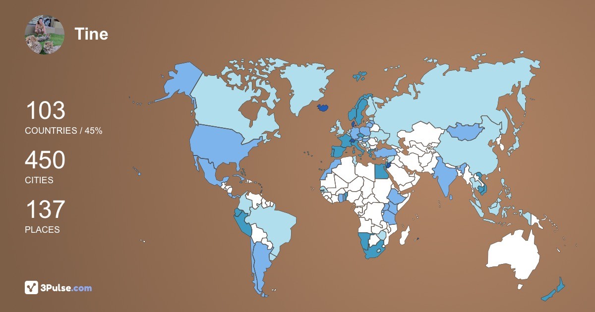 Tine Altschuler's Travel Map Image