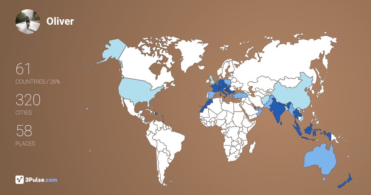 Oliver Wolf's Travel Map Image