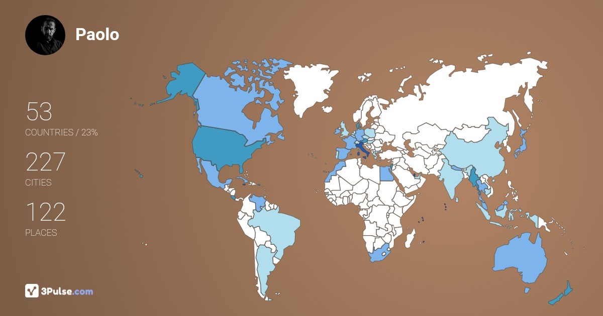 Paolo Battistin's Travel Map Image