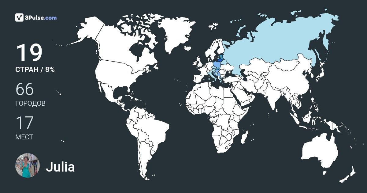 Julia Karatsarova's Travel Map Image