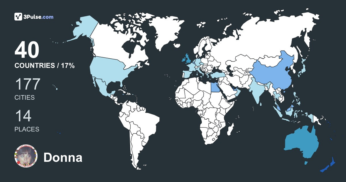 Donna Latimer's Travel Map Image