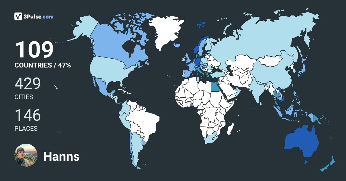 Hanns Lehmann's Travel Map Image