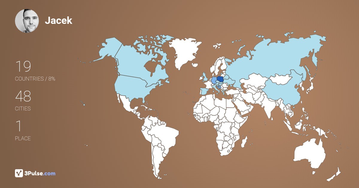 Jacek Kamierczak's Travel Map Image