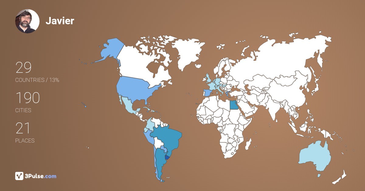 Javier San-Cristobal's Travel Map Image