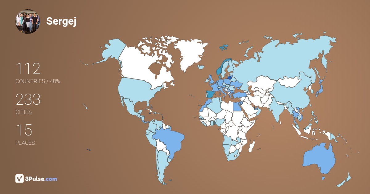 Sergej Kudria's Travel Map Image