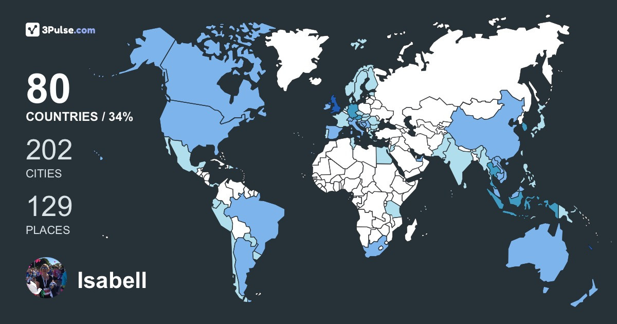 Isabell Clegg's Travel Map Image