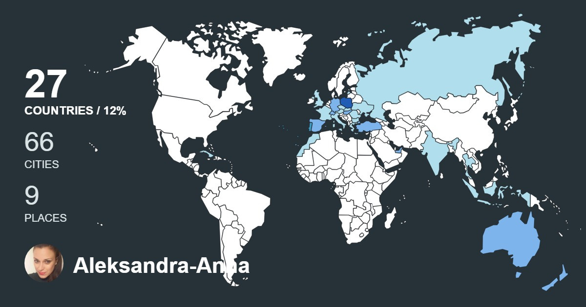 Изображение Карты путешествий Aleksandra-Anna Wiatrowska