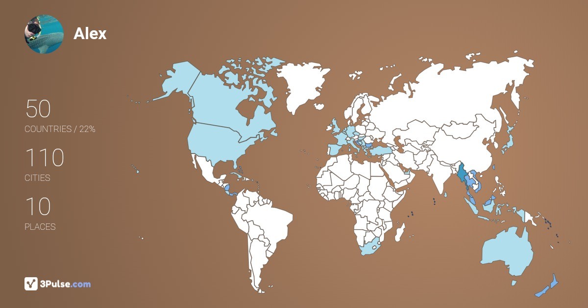 Alex Farr's Travel Map Image