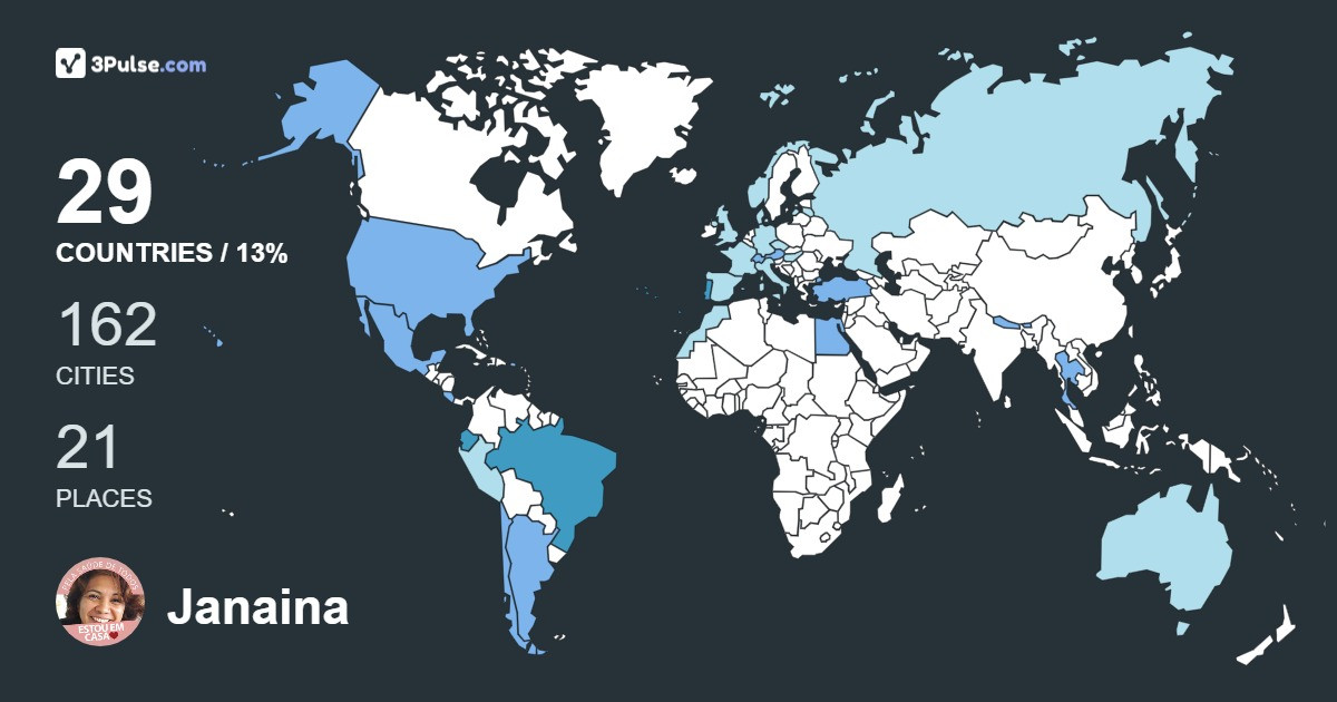 Изображение Карты путешествий Janaina Cavalcante-de-Andrade