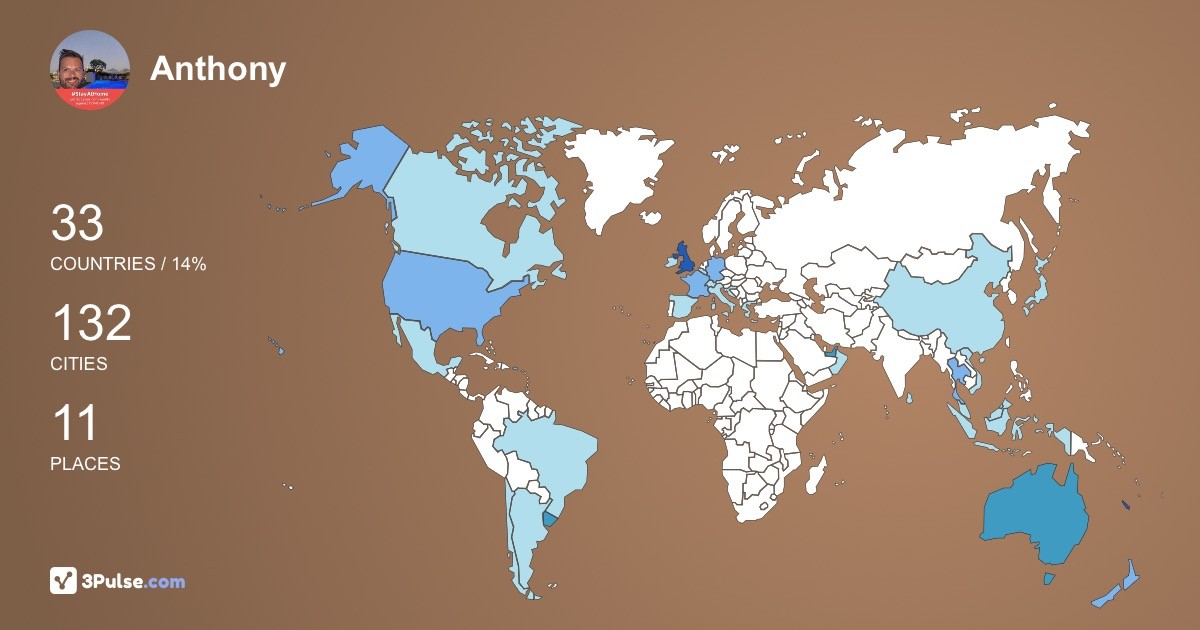 Изображение Карты путешествий Anthony Blaney