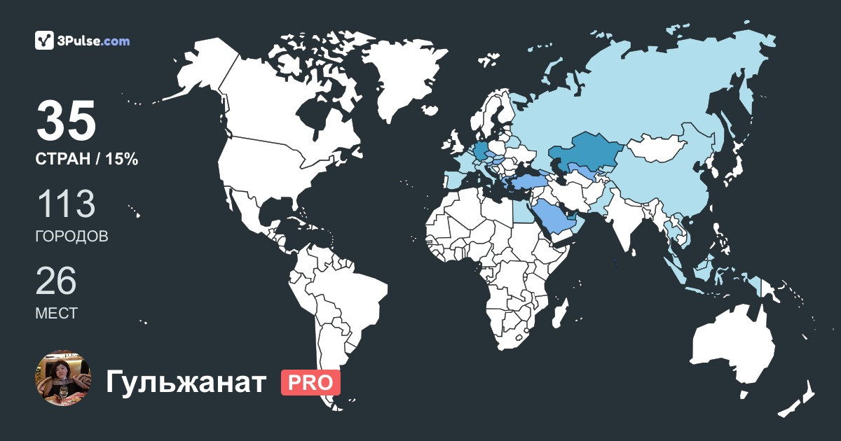 Гульжанат Камлиева's Travel Map Image