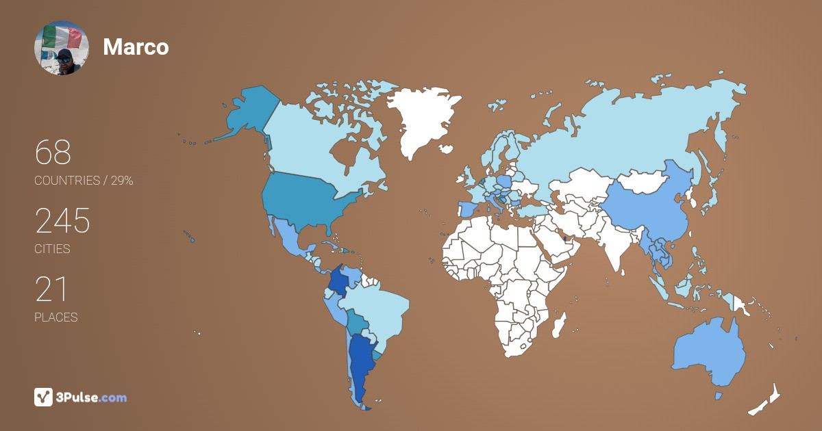 Marco Zani's Travel Map Image