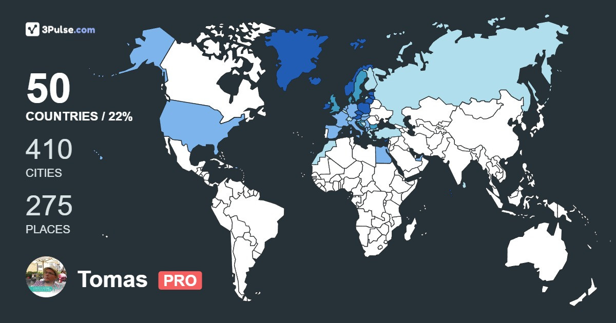 Tomas Barsevicius's Travel Map Image