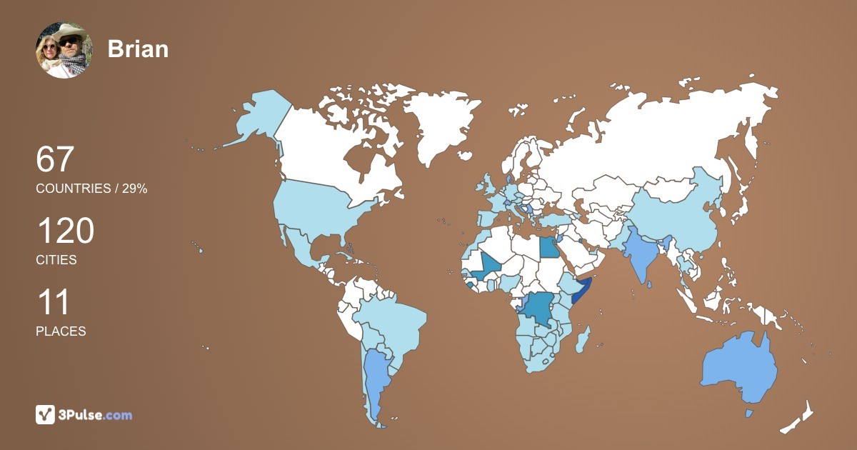 Brian Green's Travel Map Image