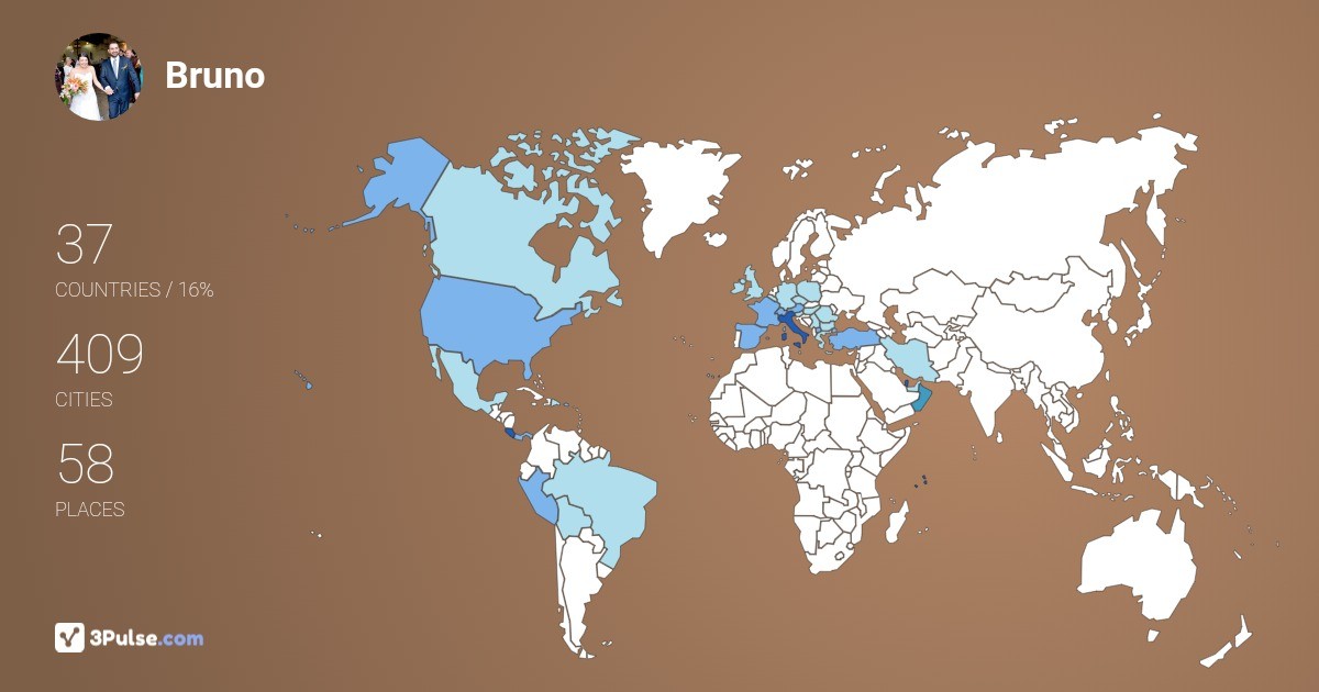 Bruno Poggi's Travel Map Image