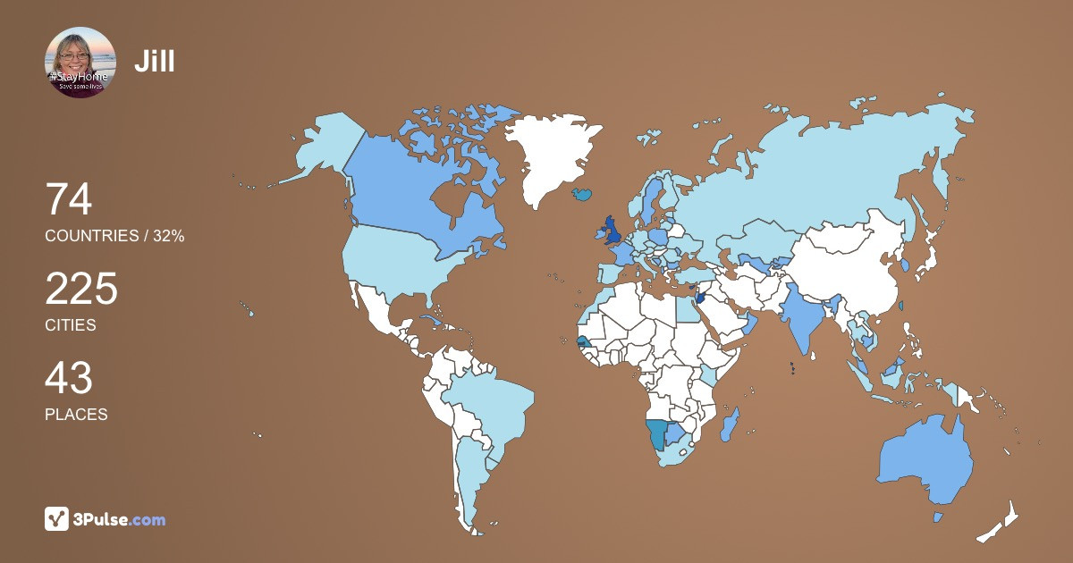 Jill Bowdery's Travel Map Image