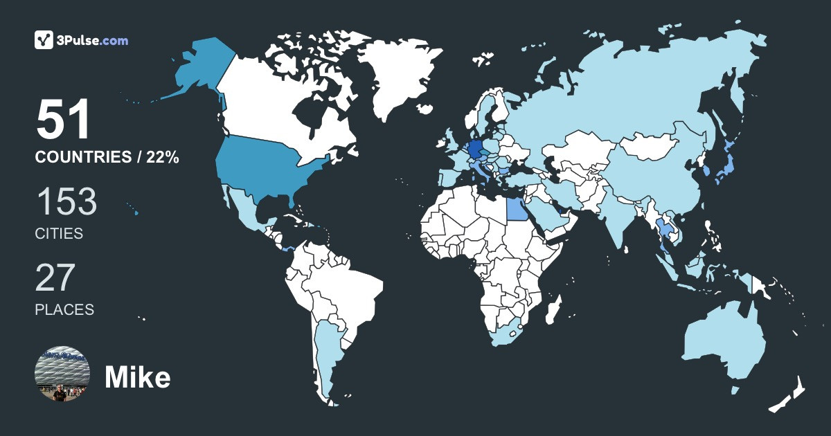 Mike Schnabel's Travel Map Image